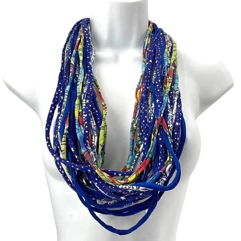 Dona Bela Shreds Shred Lite upcycled fabric necklace scarf boho jewelry NEW NWOT